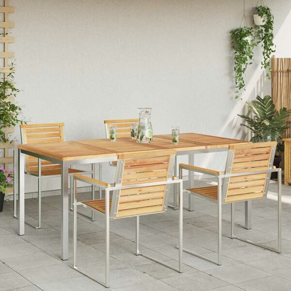 VidaXL Kültéri Étkezőasztal Barna 180 x 90 x 75 cm Tömör tíkfa