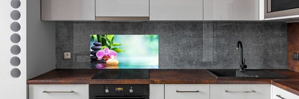 Konyhai hátfalpanel Bambusz orchidea