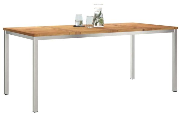 VidaXL Kültéri Étkezőasztal Barna 180 x 90 x 75 cm Tömör tíkfa