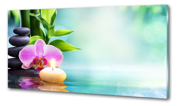 Konyhai hátfalpanel Bambusz orchidea