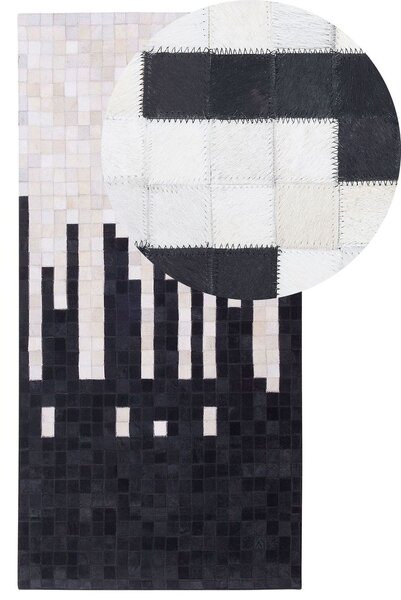 Szőnyeg BOLU Fekete 80 x 150 cm Bőr