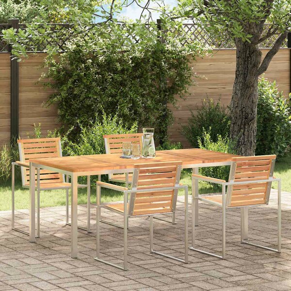 VidaXL Kültéri Étkezőasztal Barna 180 x 90 x 75 cm Tömör tíkfa
