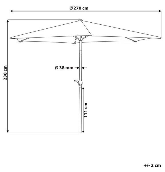 Napernyő 270 cm VARESE Sötétszürke
