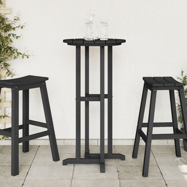 VidaXL Bárasztal Fekete 55 x 55 x 107 cm HDPE
