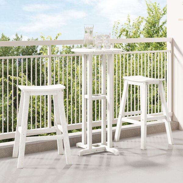 VidaXL Bárszék 2 pcs Fehér 52 x 43 x 73.5cm Műanyag