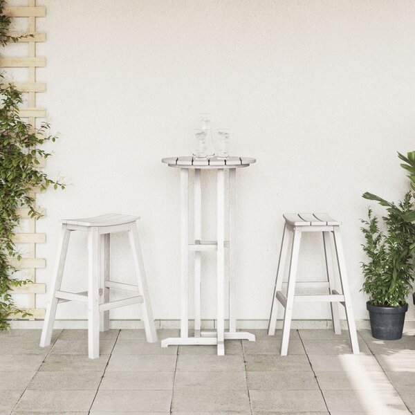 VidaXL Bárszék 2 pcs Fehér 52 x 43 x 73.5cm Műanyag