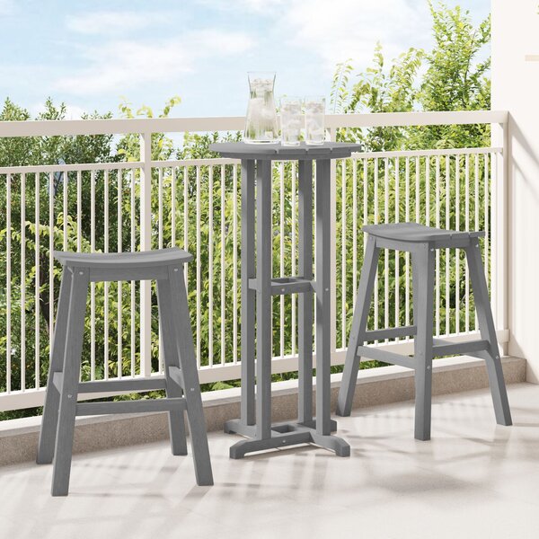 VidaXL Bárszék 2 pcs Világosszürke 52 x 43 x 73.5cm Műanyag