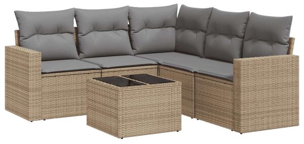 VidaXL Polyrattan Kerti Ülőgarnitúra - 6 részes - Bézs