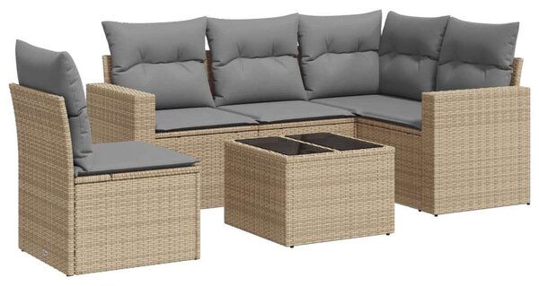 VidaXL Polyrattan Kerti Ülőgarnitúra - 6 részes - Bézs