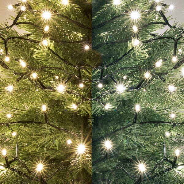 HOME LED205WWWH LED-es dual color fényfüzér, kül- és beltéri kivitel, 200 db melegfehér/hidegfehér LED, 14 m füzérhossz