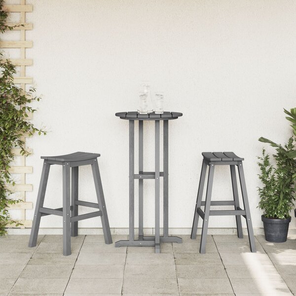 VidaXL Bárszék 2 pcs Világosszürke 52 x 43 x 73.5cm Műanyag