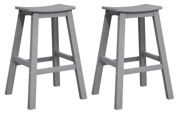 VidaXL Bárszék 2 pcs Világosszürke 52 x 43 x 73.5cm Műanyag