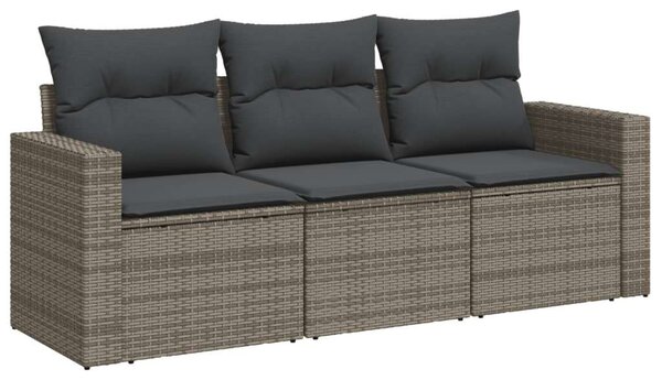 VidaXL Polyrattan Kerti Ülőgarnitúra - 3 részes - Szürke