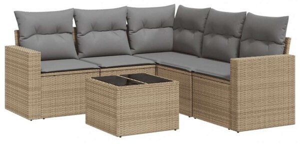 VidaXL Polyrattan Kerti Ülőgarnitúra - 6 részes - Bézs