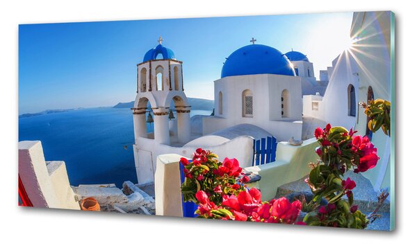 Hátfal panel konyhai Santorini, görögország