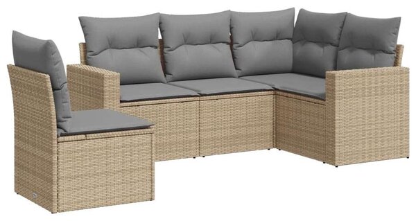 VidaXL Polyrattan Kerti Ülőgarnitúra - 5 részes - Bézs