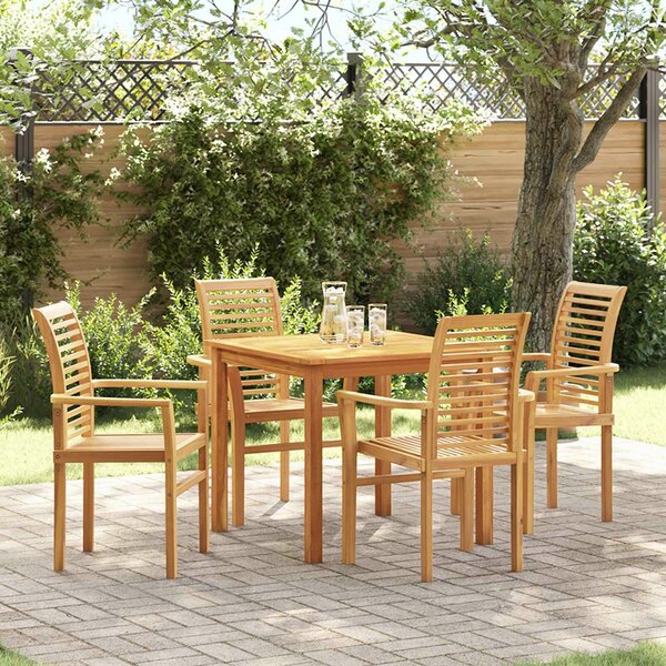 VidaXL Étkezőszék 2 pcs Barna 62 x 55 x 94 cm Tömör Teakfa