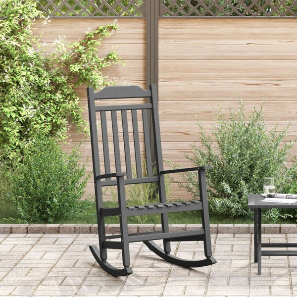 VidaXL Hintaszék Fekete 65 x 84 x 114 cm Polietilén