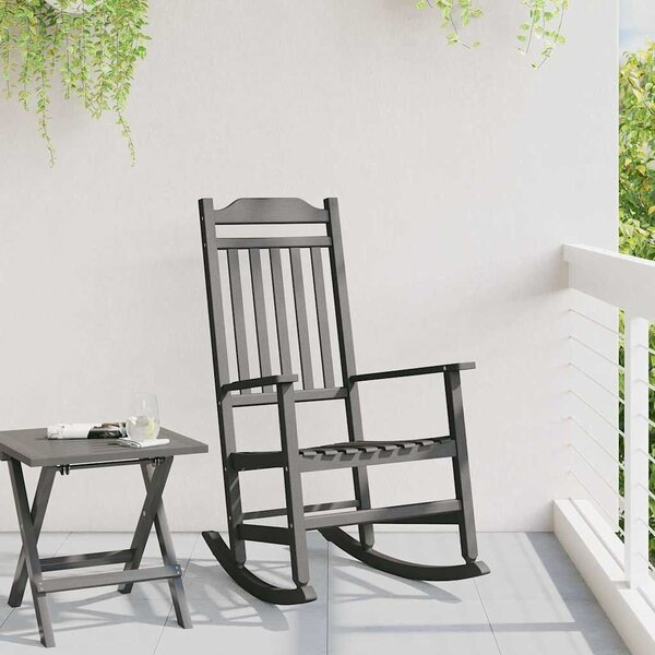 VidaXL Hintaszék Fekete 65 x 84 x 114 cm Polietilén