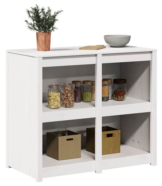 VidaXL Konyhaszekrény Meleg fehér 106 x 55 x 92 cm Tömör fenyőfa