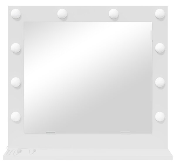 VidaXL Toalett Tükör Fehér 60 x 55 x 18 cm Üveg és mérnöki fa