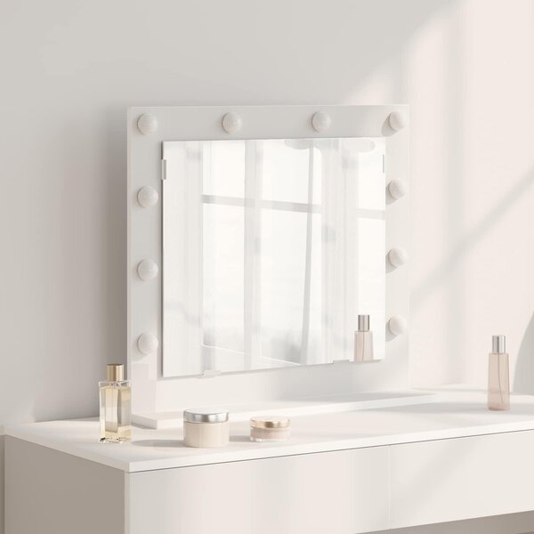 VidaXL Toalett Tükör Fehér 60 x 55 x 18 cm Üveg és mérnöki fa
