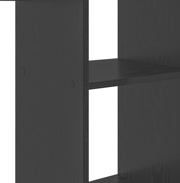 VidaXL Asztal polcokkal Musta tammi 142 x 102 x 73 cm Faanyag