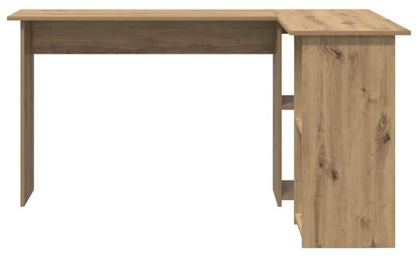 VidaXL Asztal polcokkal kézműves tölgy 142 x 102 x 73 cm Faanyag