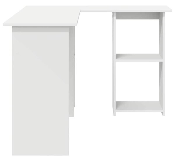 VidaXL Asztal polcokkal tárolóval Fehér 142 x 102 x 73 cm Faanyag