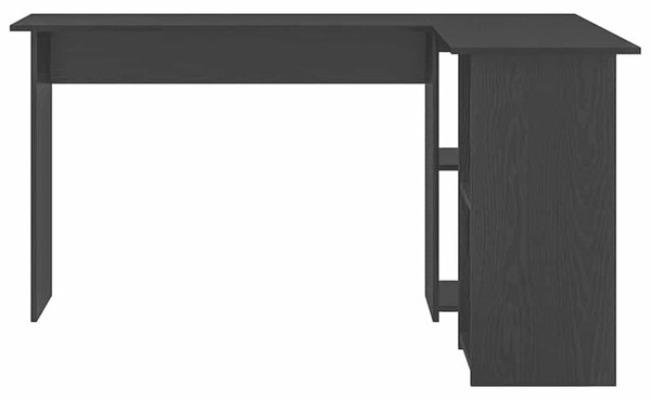 VidaXL Asztal polcokkal Musta tammi 142 x 102 x 73 cm Faanyag