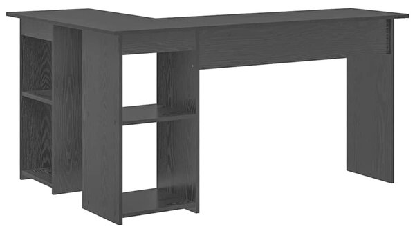 VidaXL Asztal polcokkal Musta tammi 142 x 102 x 73 cm Faanyag