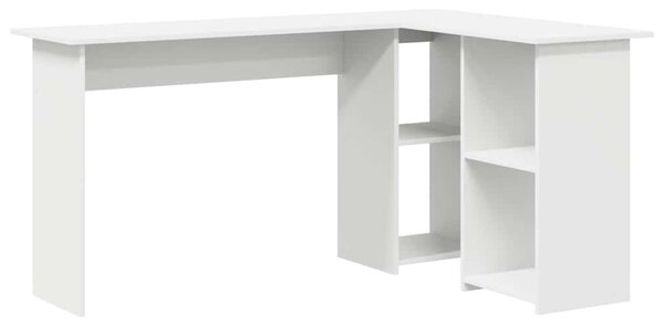 VidaXL Asztal polcokkal tárolóval Fehér 142 x 102 x 73 cm Faanyag