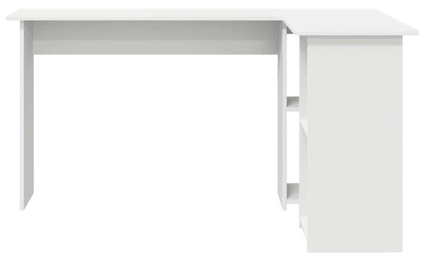 VidaXL Asztal polcokkal tárolóval Fehér 142 x 102 x 73 cm Faanyag
