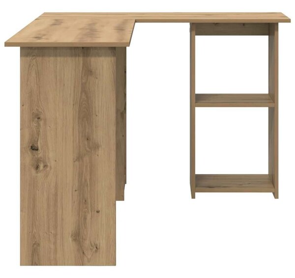 VidaXL Asztal polcokkal kézműves tölgy 142 x 102 x 73 cm Faanyag