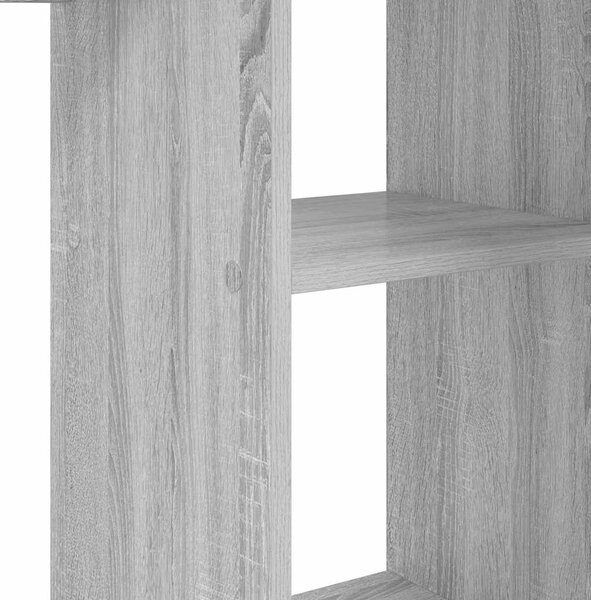 VidaXL Asztal polcokkal Szürke sonoma 142 x 102 x 73 cm Faanyag