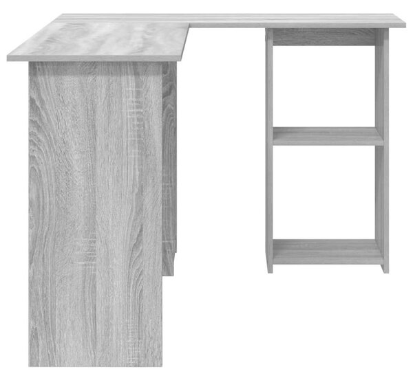 VidaXL Asztal polcokkal Szürke sonoma 142 x 102 x 73 cm Faanyag