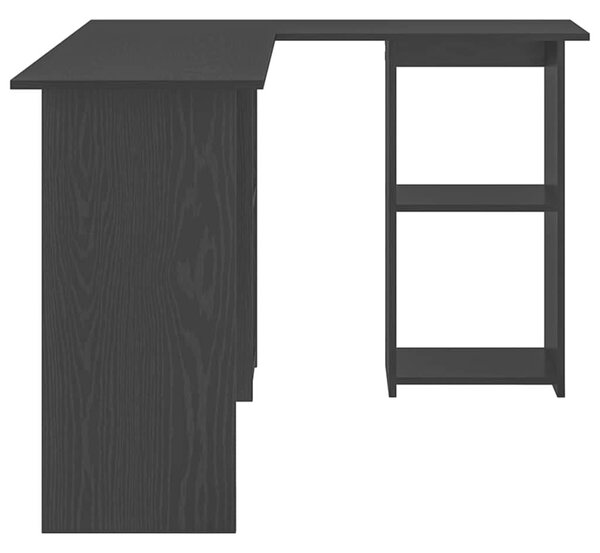 VidaXL Asztal polcokkal Musta tammi 142 x 102 x 73 cm Faanyag