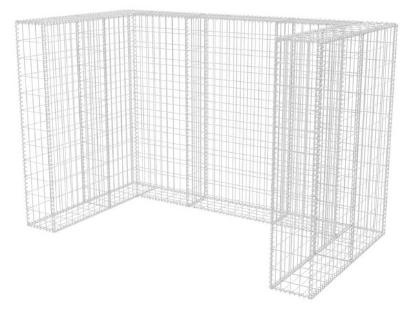 Acél gabion 2 db gurulós kukához 180 x 100 x 120 cm