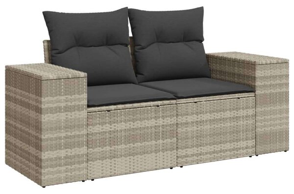 VidaXL Polyrattan Kerti Ülőgarnitúra - 10 részes, Világosszürke