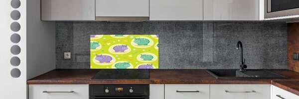 Konyhai fali panel Vízilovak