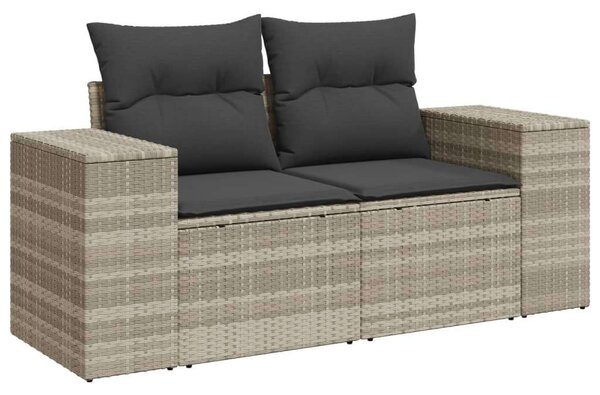 VidaXL Polyrattan Kerti Ülőgarnitúra - 10 részes, Világosszürke