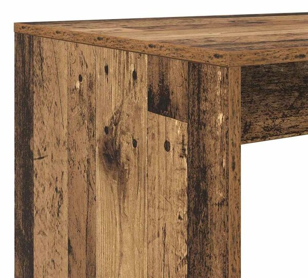 VidaXL Asztal polcokkal tárolóval Régi fa 108 x 55 x 103,5 cm Faanyag