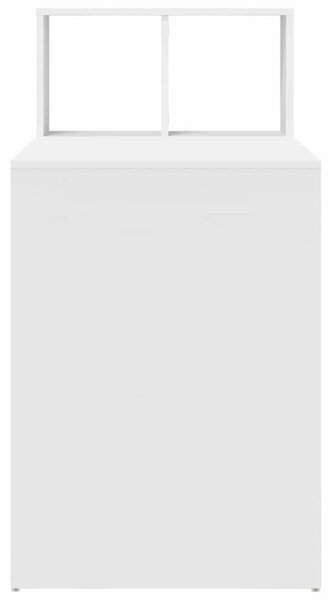 VidaXL Asztal polcokkal tárolóval Fehér 108 x 55 x 103,5 cm Faanyag