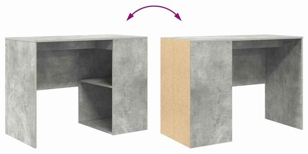 VidaXL Íróasztal polcokkal Beton szürke 102 x 50 x 75 cm Faanyag