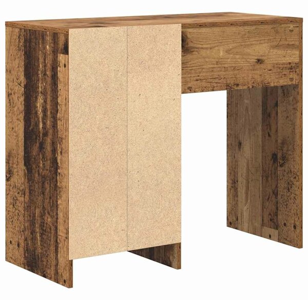 VidaXL Asztal fiókkal polcokkal Régi fa 90 x 37,5 x 75 cm Faanyag