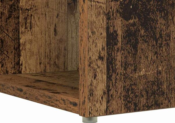 VidaXL Asztal polcokkal tárolóval Régi fa 108 x 55 x 103,5 cm Faanyag