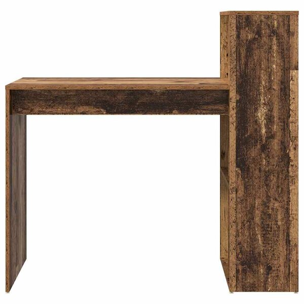 VidaXL Asztal polcokkal tárolóval Régi fa 108 x 55 x 103,5 cm Faanyag