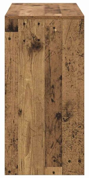 VidaXL Asztal fiókkal polcokkal Régi fa 90 x 37,5 x 75 cm Faanyag