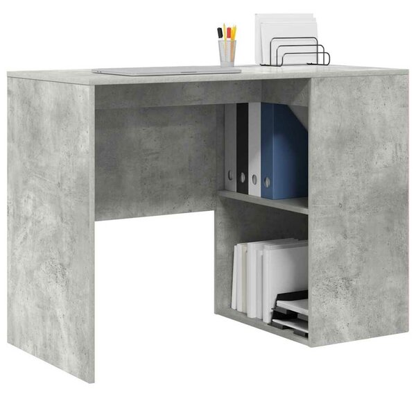 VidaXL Íróasztal polcokkal Beton szürke 102 x 50 x 75 cm Faanyag