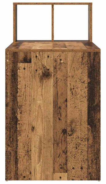 VidaXL Asztal polcokkal tárolóval Régi fa 108 x 55 x 103,5 cm Faanyag